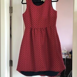 High-low navy/red sleeveless dress